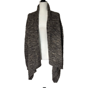 Talbots Women’s Brown Wool Alpaca Blend Open Front Waterfall Cardigan Sweater S